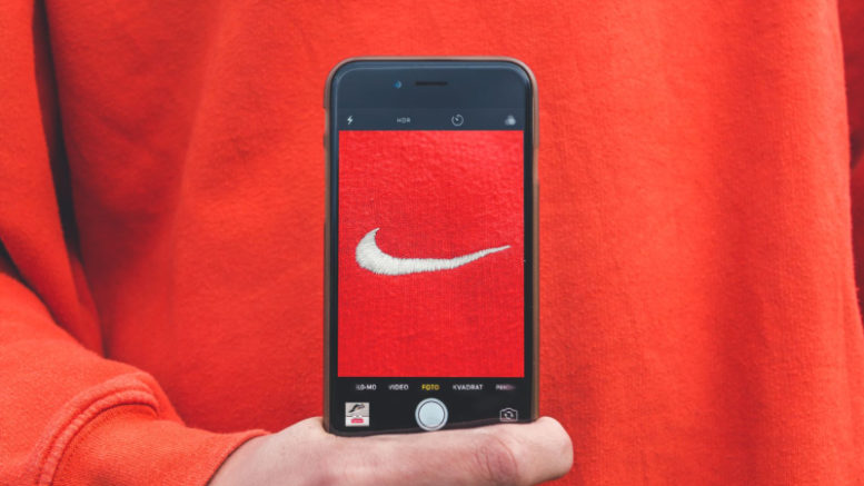 Nike logo representing a strong brand awareness